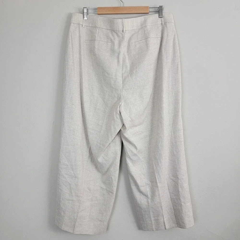 J Crew Sidney Pants Womens 16 Gray Pull On Pockets High Rise Capri Wide‎ Leg